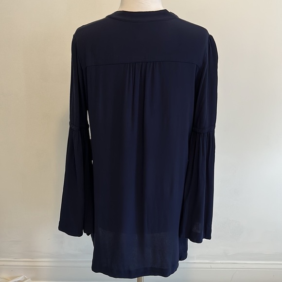 Free People Easy Girl Bell Sleeve Tunic Navy - Picture 4 of 10